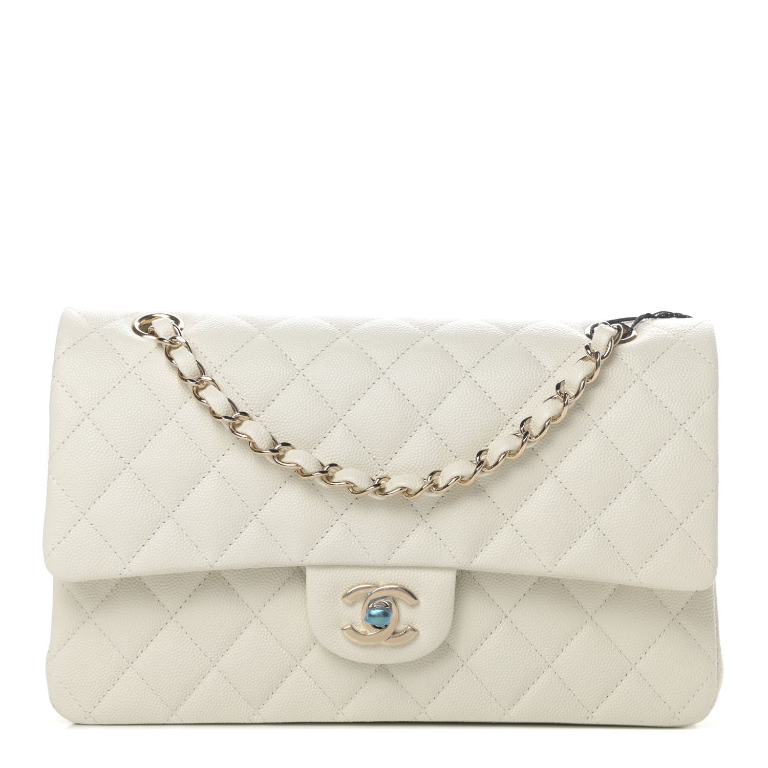 Chanel Caviar Quilted Medium Double Flap White 1 of 4