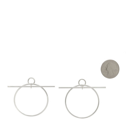 Hermes Sterling Silver MM Loop Earrings 2 of 4