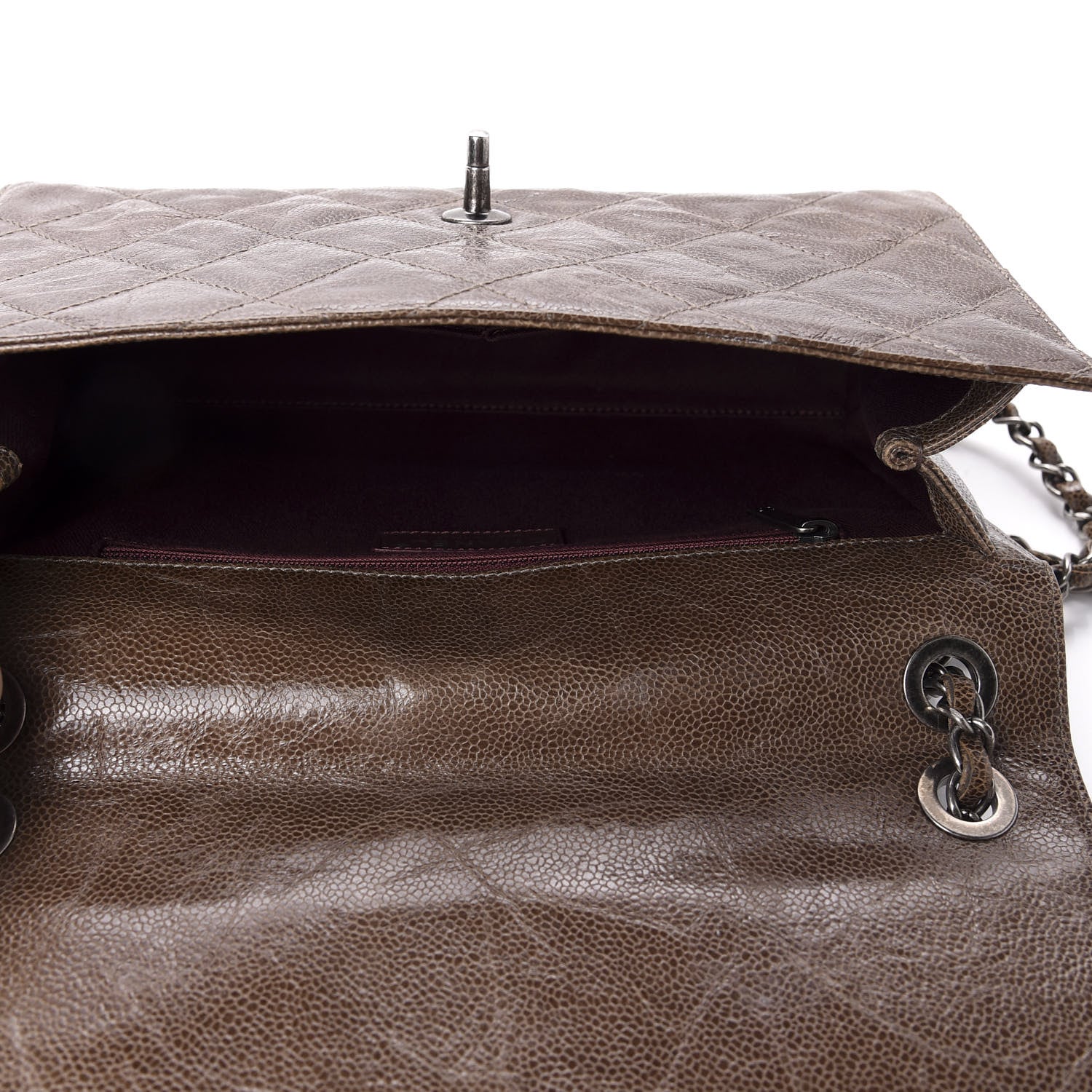Chanel Crumpled Grained Calfskin Medium CC Crave Flap Brown 6 of 11