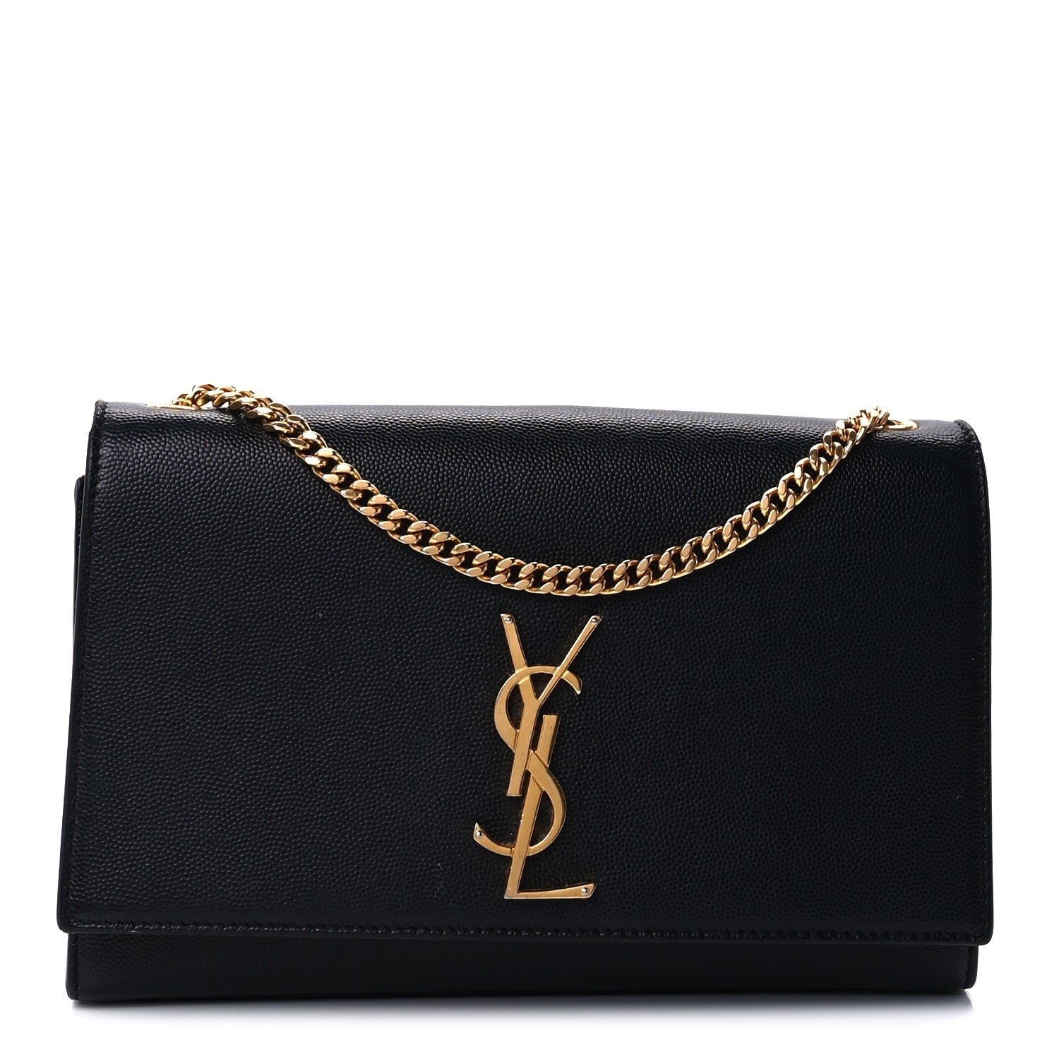 Saint Laurent Grain De Poudre Medium Classic Monogram Kate Satchel Black 1 of 7