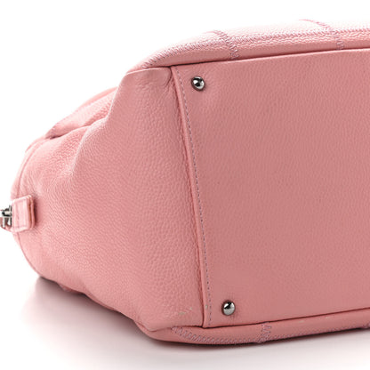 Chanel Caviar Square Stitched Bowler Pink 8 of 9