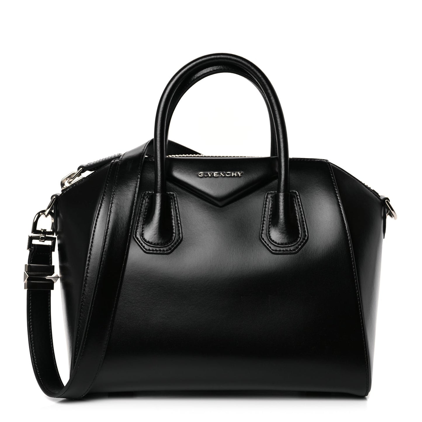 Shiny Lord Calfskin Small Antigona Black