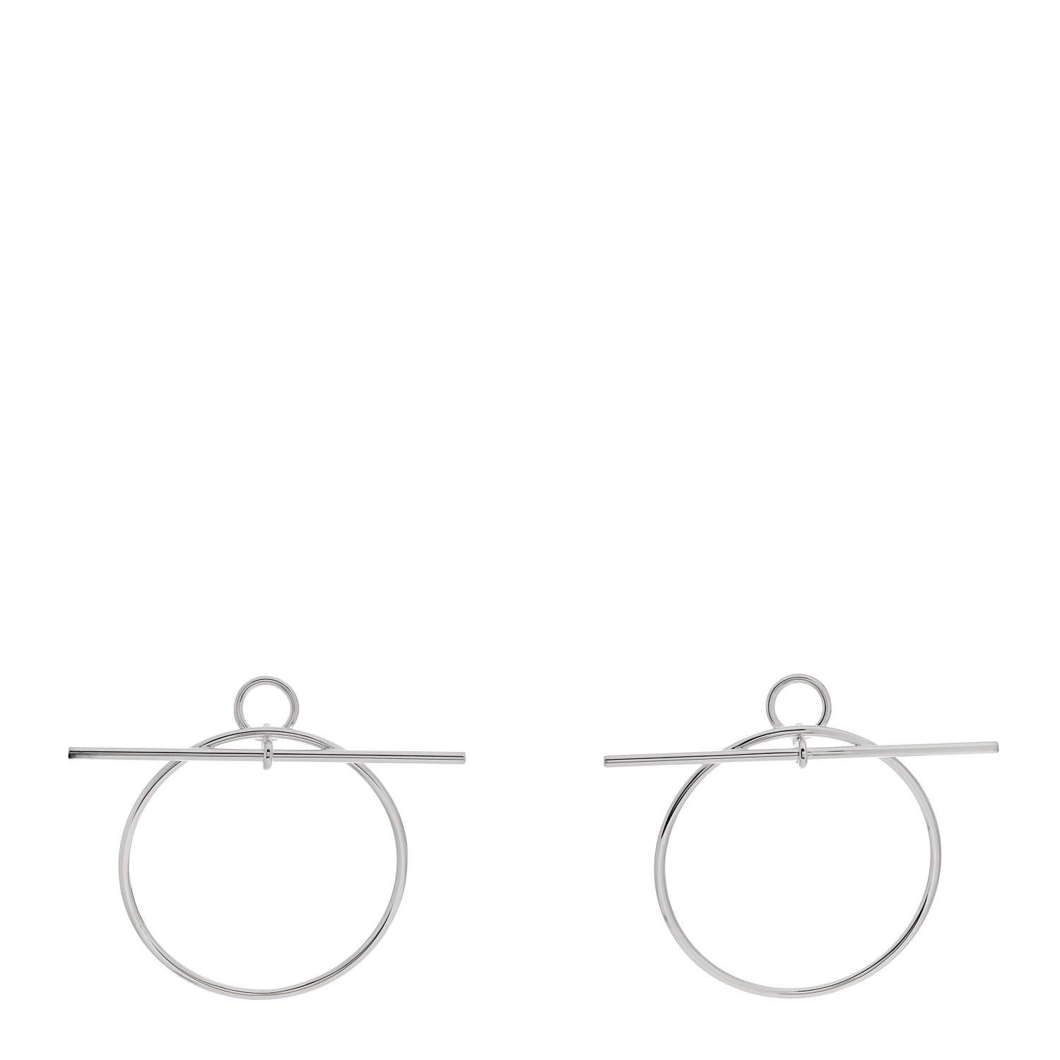 Hermes Sterling Silver MM Loop Earrings 1 of 6