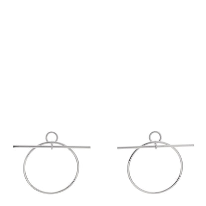 Hermes Sterling Silver MM Loop Earrings 1 of 6