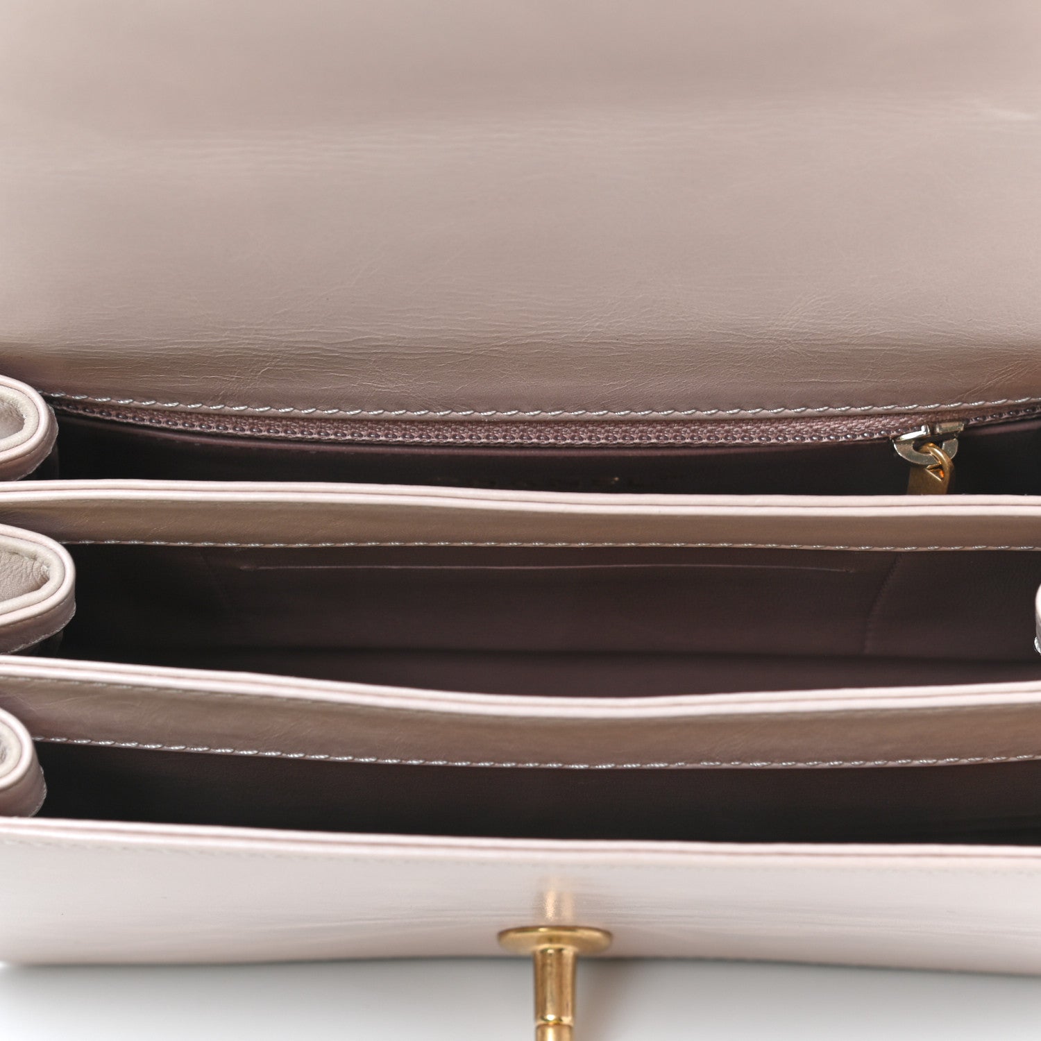 Chanel Glazed Calfskin Quilted Mini Straight Lined Flap Beige 4 of 4