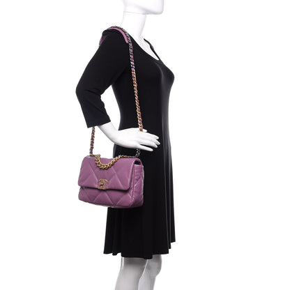 Chanel Goatskin Quilted Medium 19 Flap Violet Purple 2 of 12