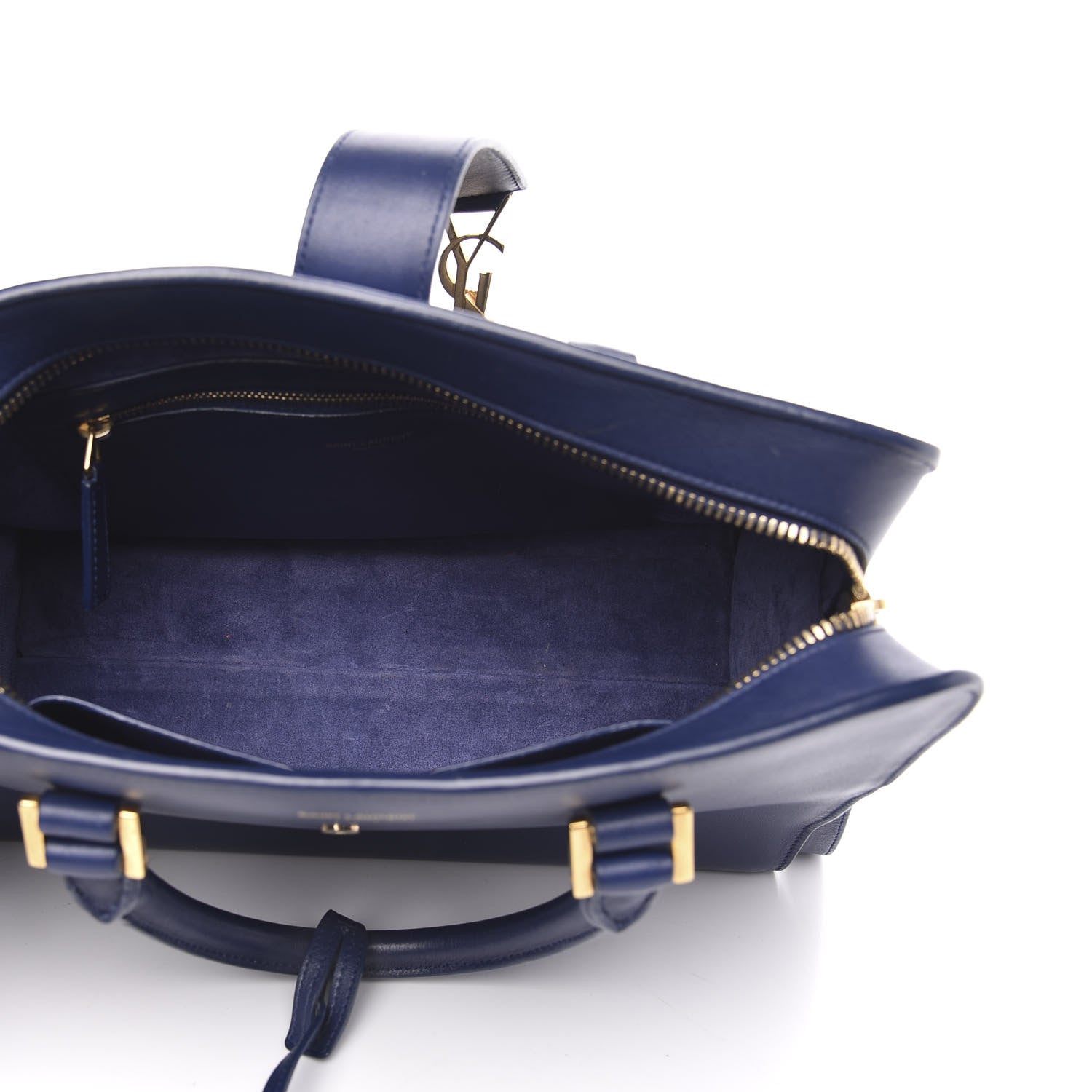 Saint Laurent Smooth Calfskin Small Monogram Cabas Navy 5 of 15