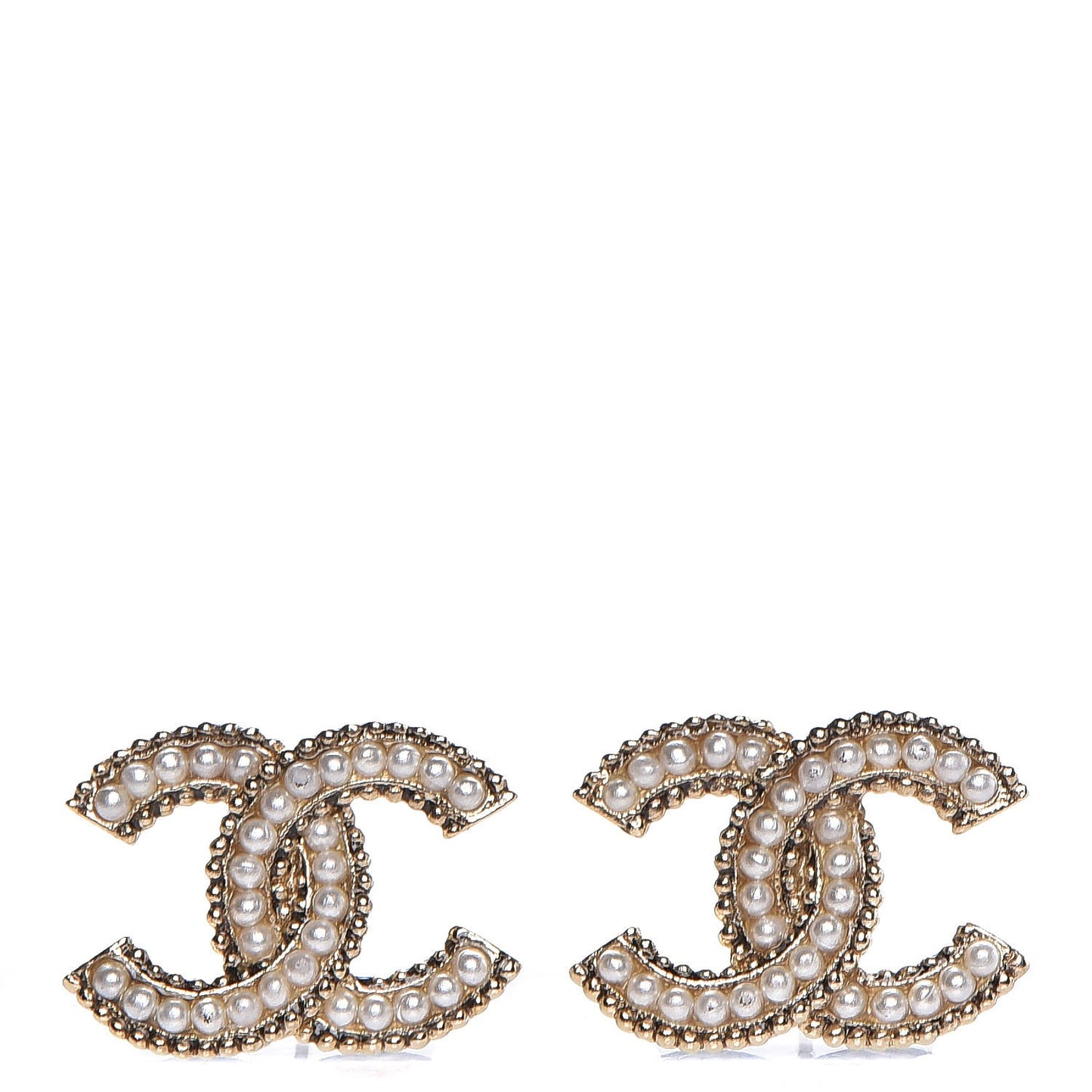 Pearl CC Earrings Light Gold