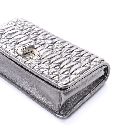 Miu Miu Nappa Matelasse Crystal Chain Wallet On Chain Silver 8 of 8
