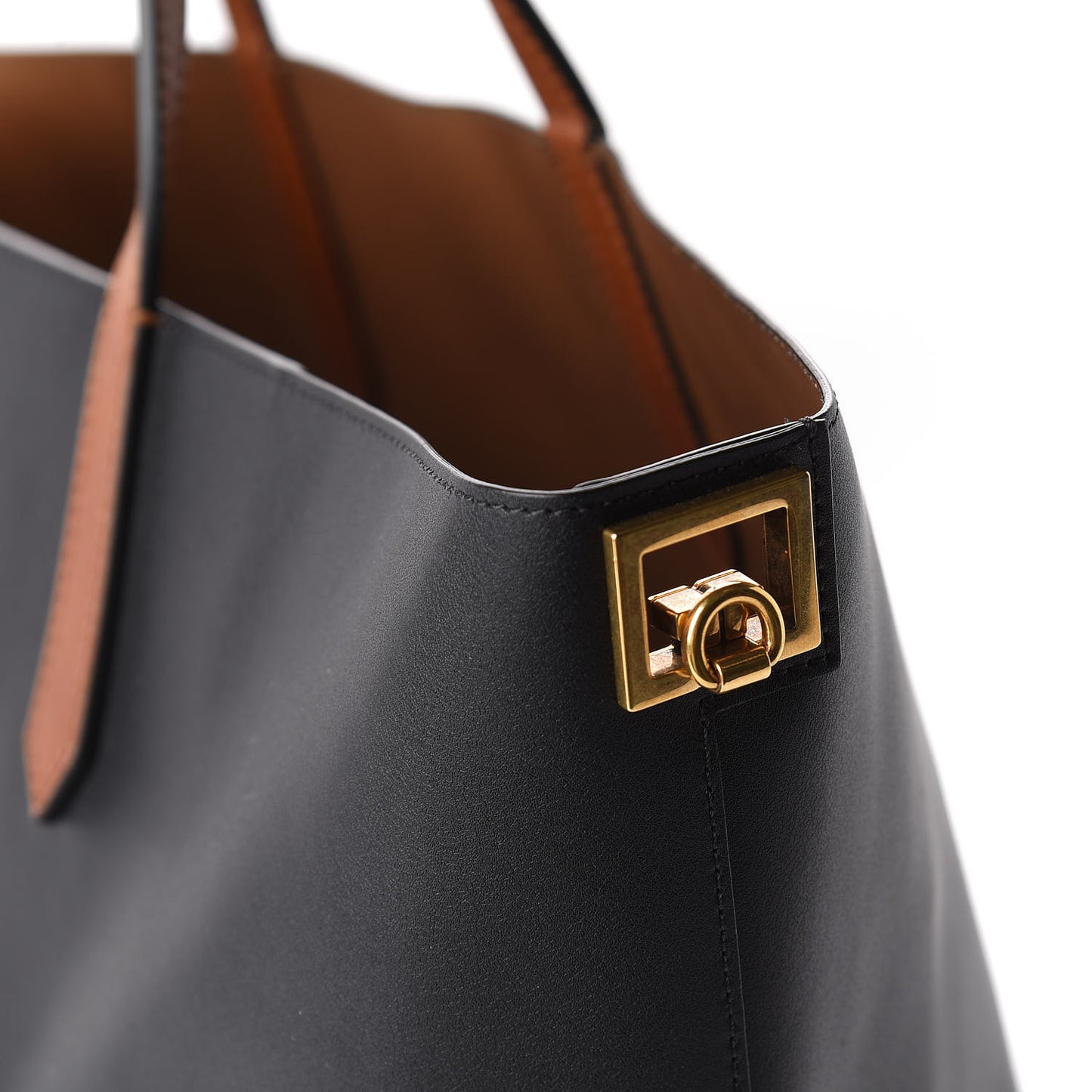 Calfskin Medium GV Shopper Tote Black