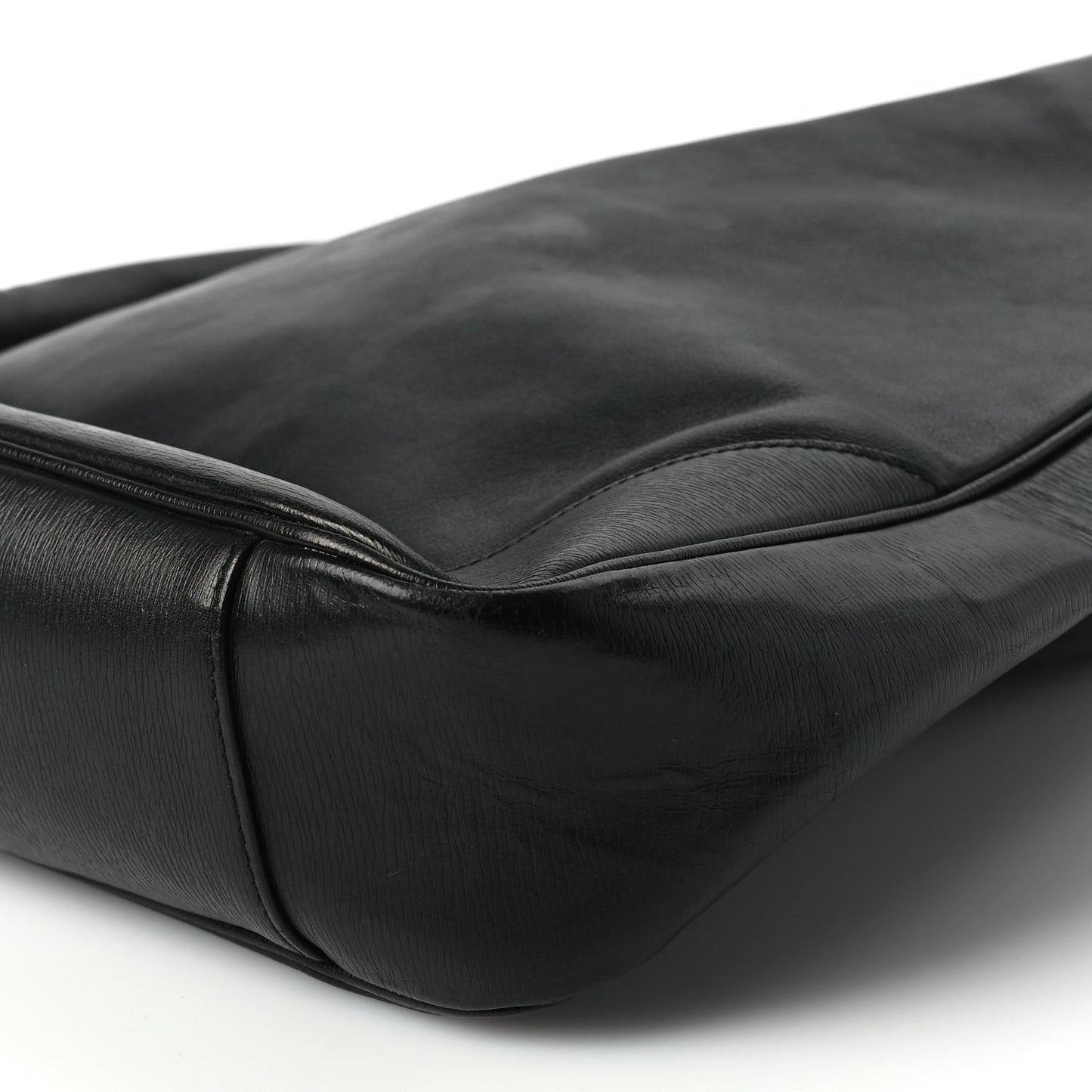 Calfskin Bamboo Shoulder Bag Black