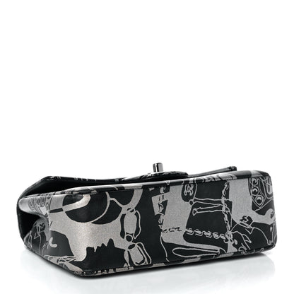 Chanel Lambskin Printed Mini Rectangular Flap Black Silver 4 of 11
