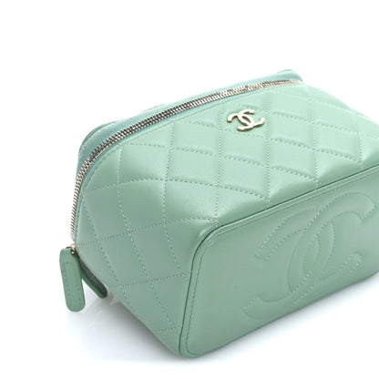 Chanel Lambskin Quilted Small Top Handle Vanity Case With Chain Light Green Light Green 9 of 10