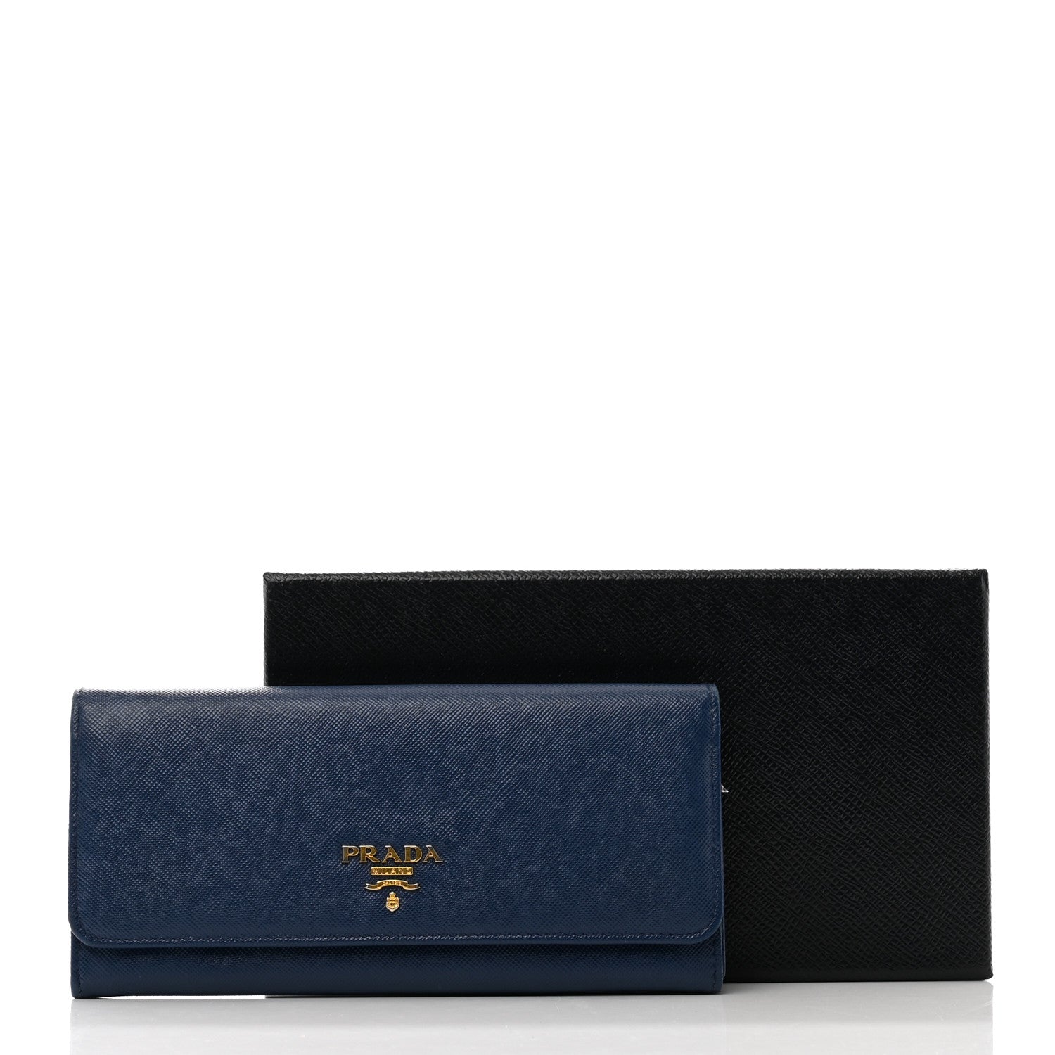 Prada Saffiano Metal Continental Flap Wallet Bleuette Lago White 10 of 10