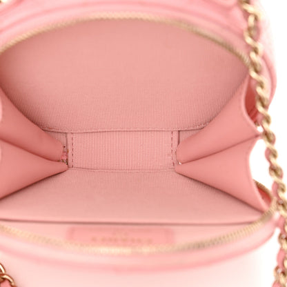 Chanel Caviar Quilted Round Handle With Care Vanity With Chain Pink 6 of 7