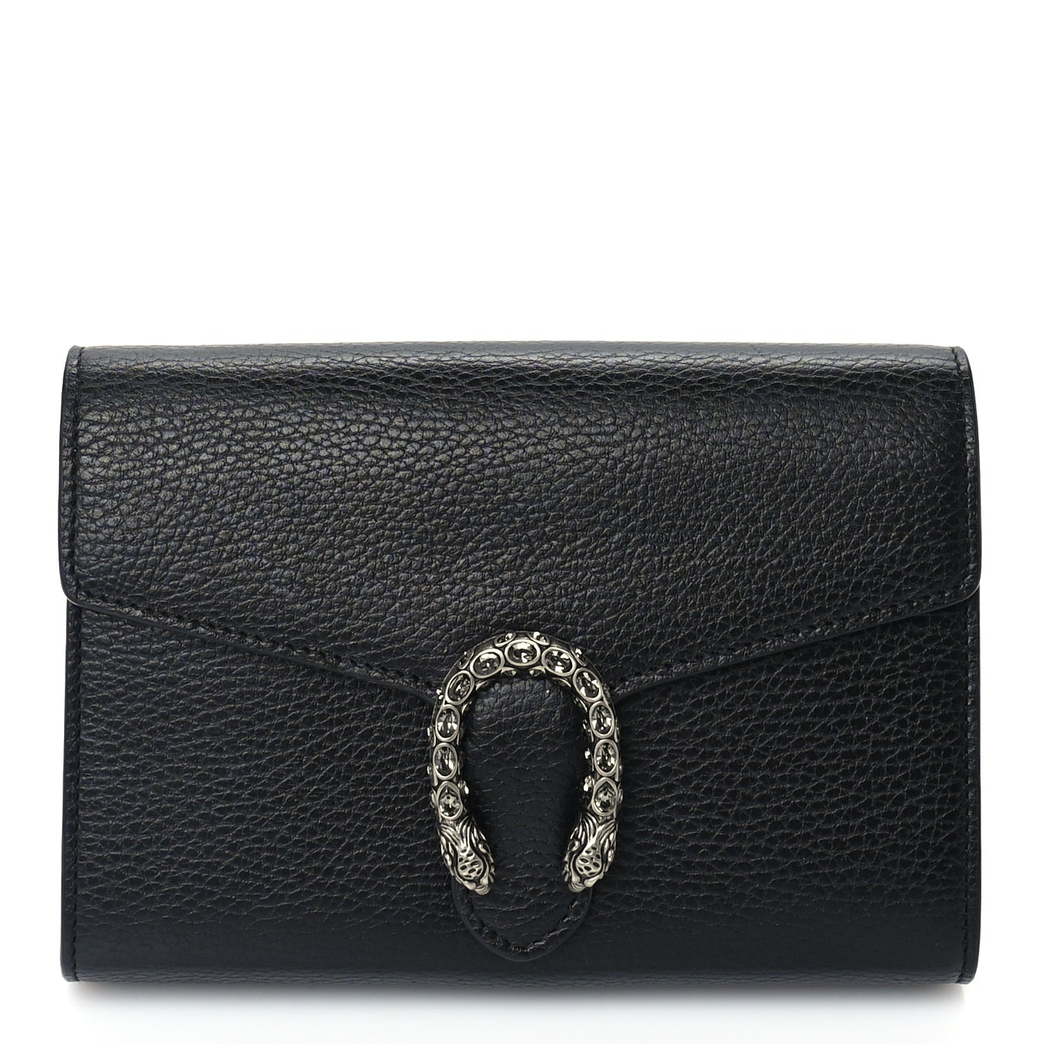 Gucci Dollar Calfskin Crystal Mini Dionysus Chain Wallet  Black 1 of 8