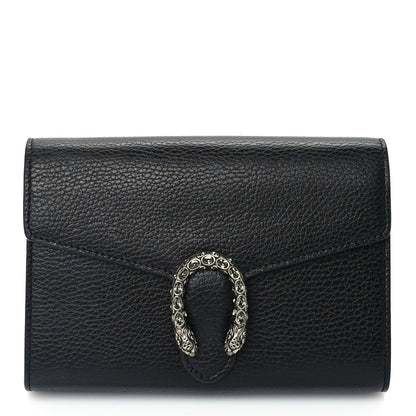 Gucci Dollar Calfskin Crystal Mini Dionysus Chain Wallet  Black 1 of 8