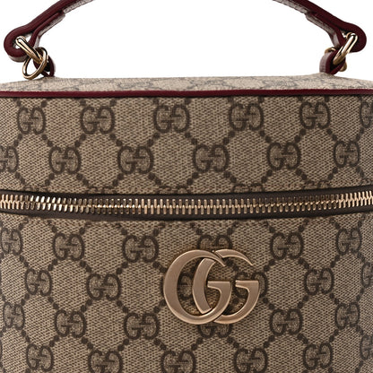Gucci GG Supreme Monogram Ancora Calfskin Vanity Cosmetic Case  Beige Ebony Rosso 4 of 8