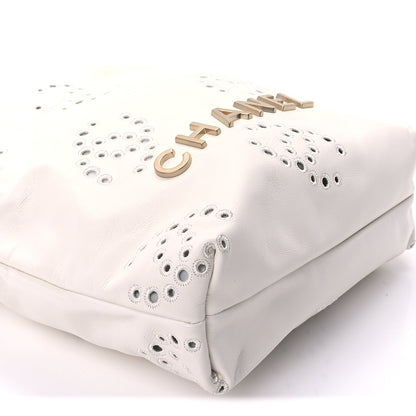 Chanel Shiny Calfskin Eyelet Mini  22  White 8 of 8