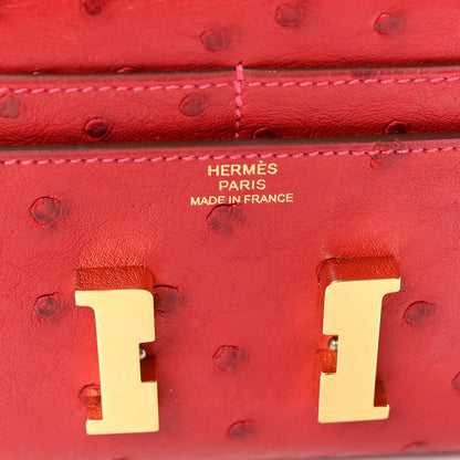 Hermes Ostrich Constance Short Wallet Rouge Vif 5 of 6