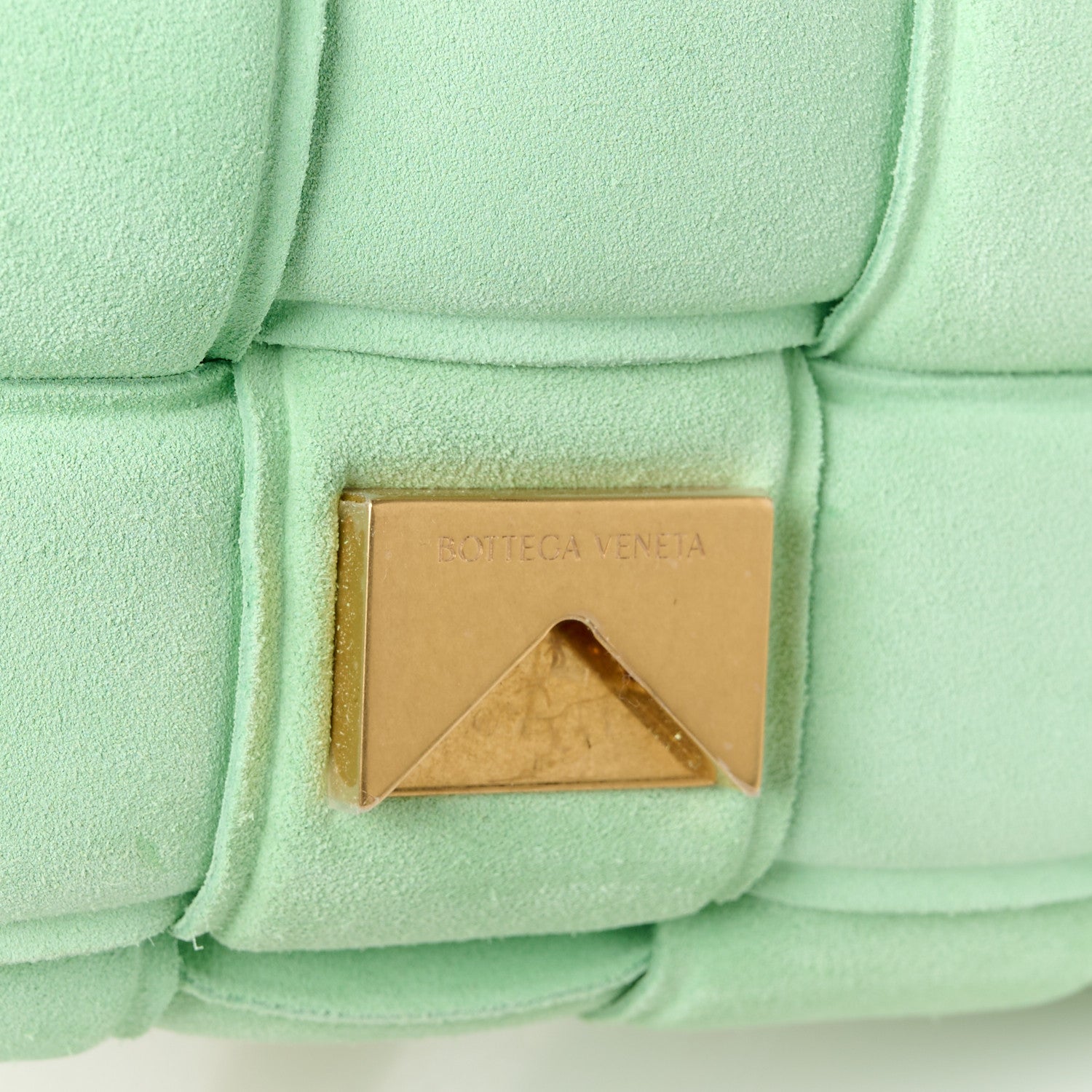 Bottega Veneta Suede Maxi Intrecciato Padded Chain Cassette Crossbody Bag Wasabi 8 of 12