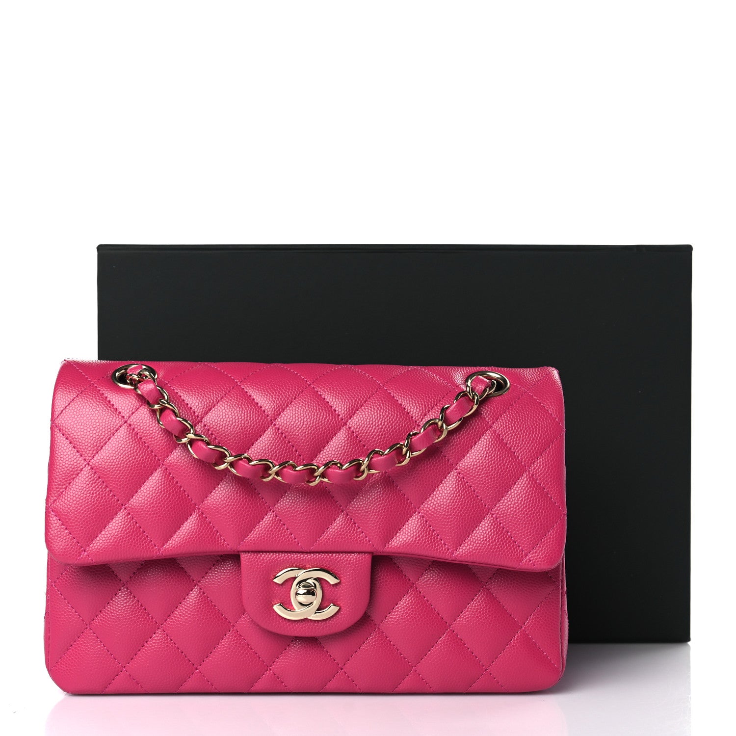 Chanel Caviar Quilted Small Double Flap Fuchsia 10 of 10