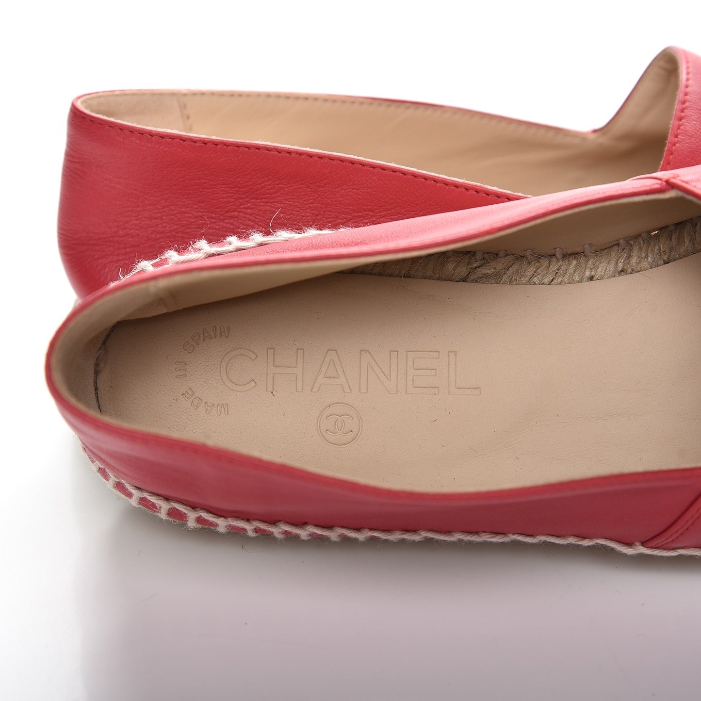 Lambskin CC Espadrilles 39 Red