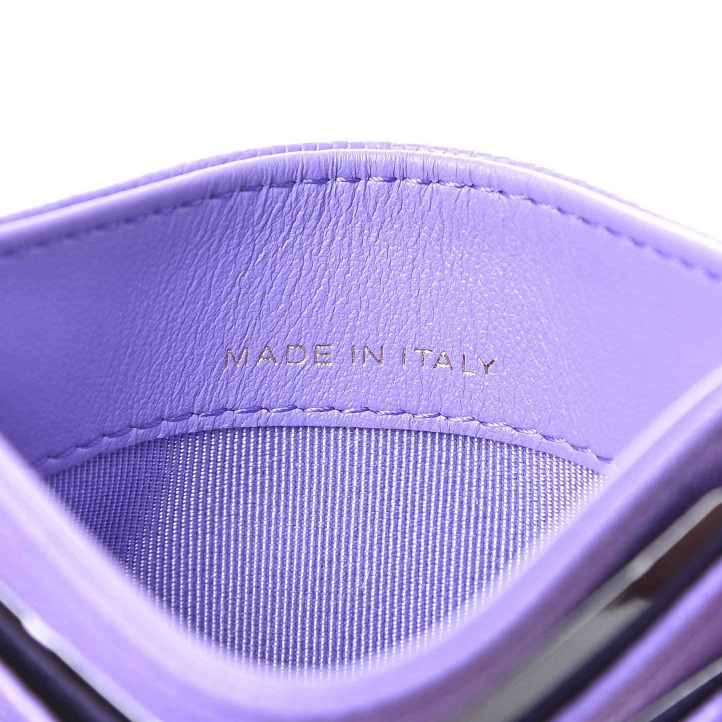 Caviar Quilted Card Holder Purple