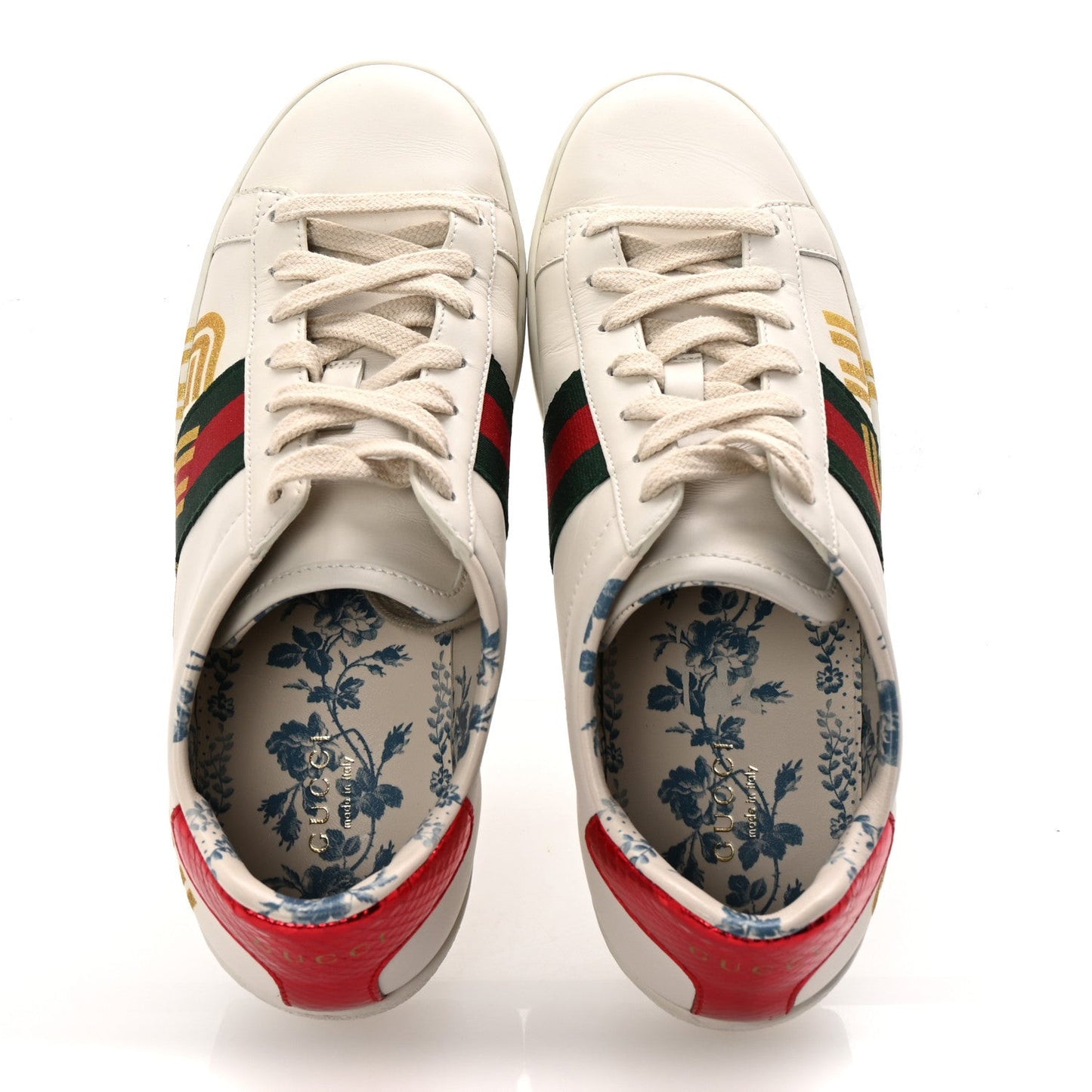 X SEGA Calfskin Ayers Web Guccy Womens Ace Sneakers 37 White