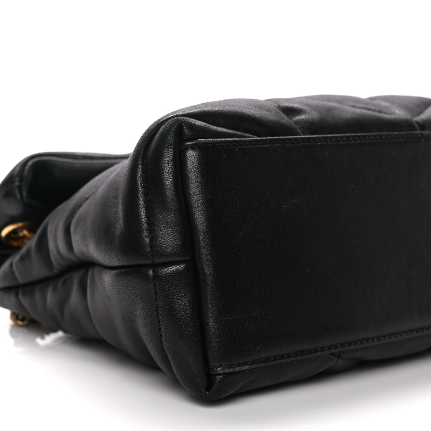 Saint Laurent Lambskin Quilted Small Loulou Puffer Monogram Chain Satchel Black 7 of 8