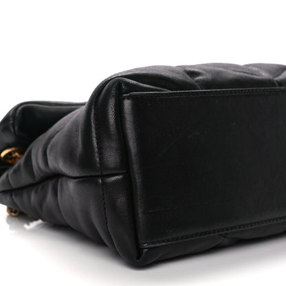 Saint Laurent Lambskin Quilted Small Loulou Puffer Monogram Chain Satchel Black 7 of 8