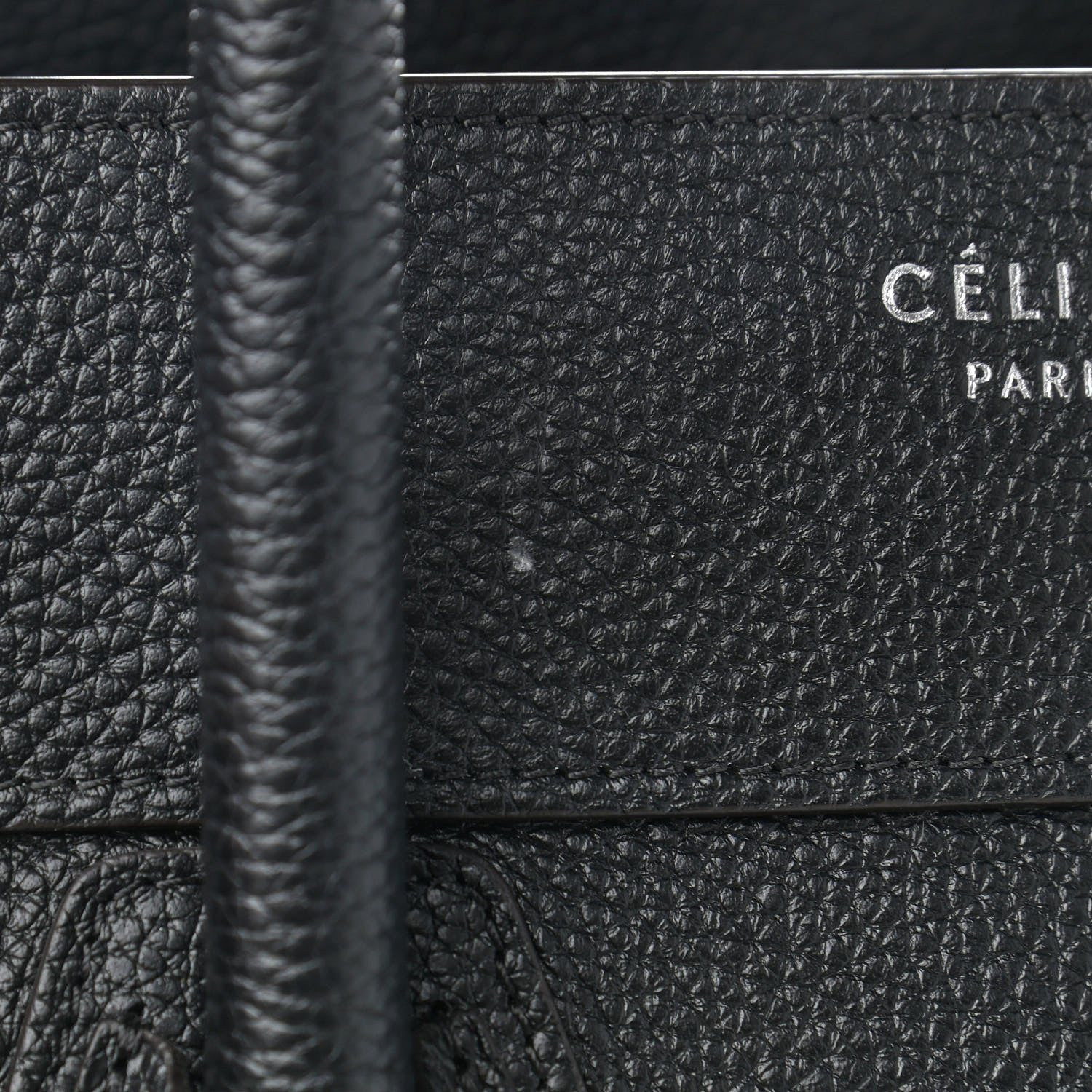 Celine Drummed Calfskin Mini Luggage Black 12 of 14