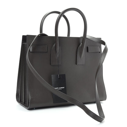Saint Laurent Grained Calfskin Small Sac De Jour Coal 3 of 8