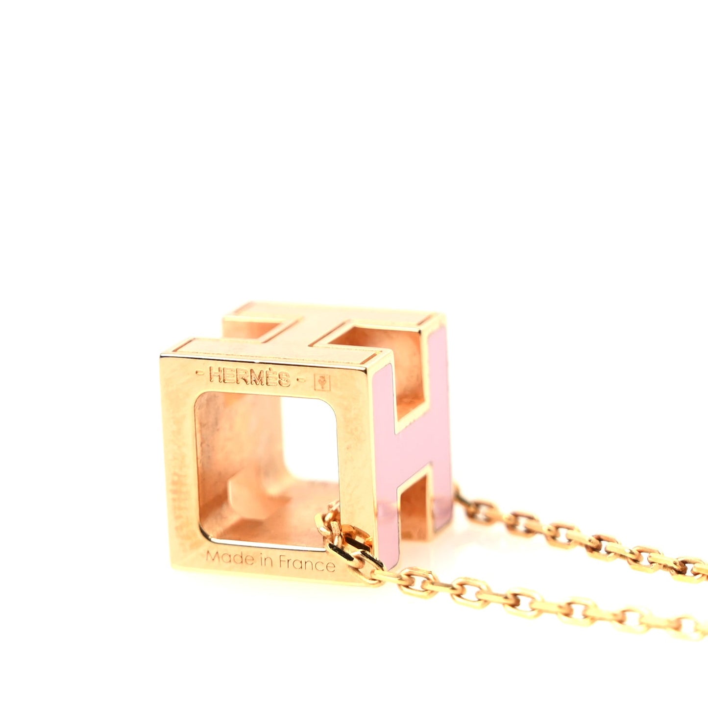 Gold Lacquered Cage d' Pendant Necklace