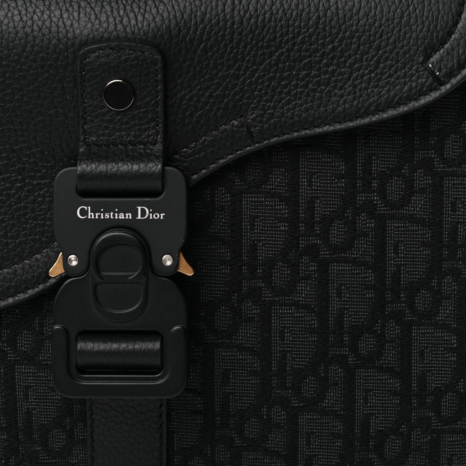 Christian Dior Oblique Jacquard Grained Calfskin Small Saddle Messenger Bag Black Oblique Monogram 7 of 9
