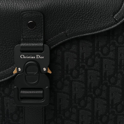Christian Dior Oblique Jacquard Grained Calfskin Small Saddle Messenger Bag Black Oblique Monogram 7 of 9