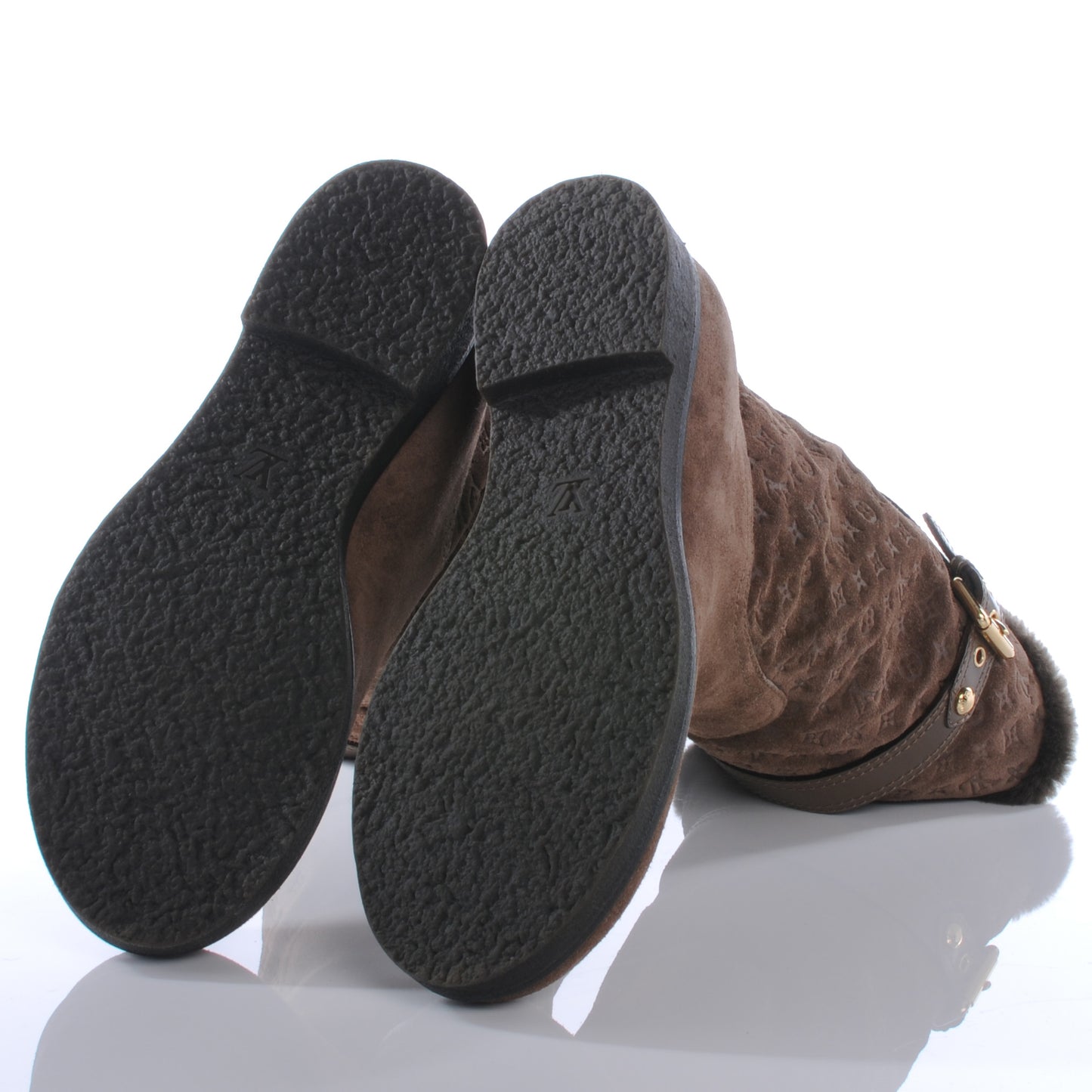 Suede Fur Wintry Boots 38 Brown