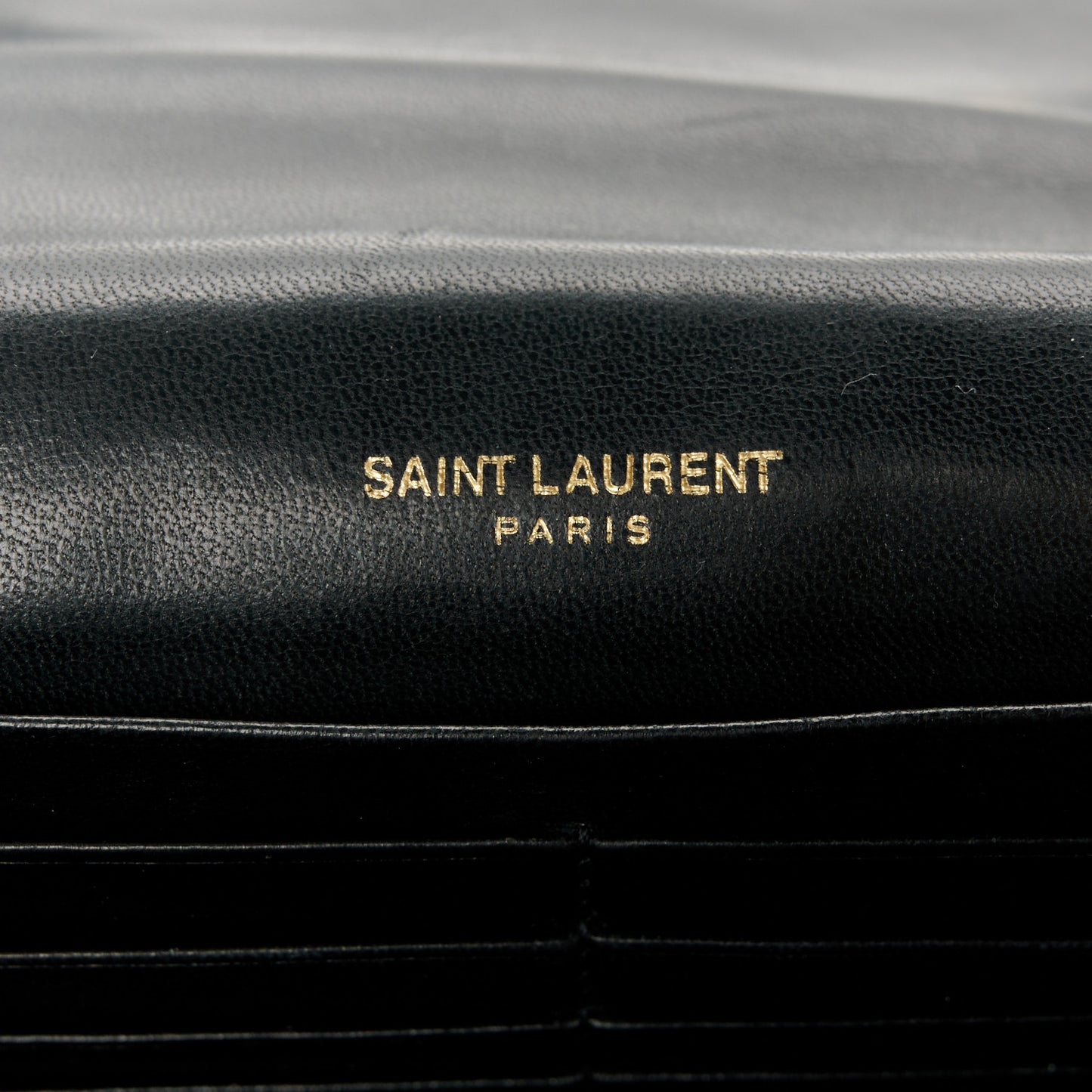 Lambskin Matelasse Chevron Monogram Sulpice Chain Wallet Black