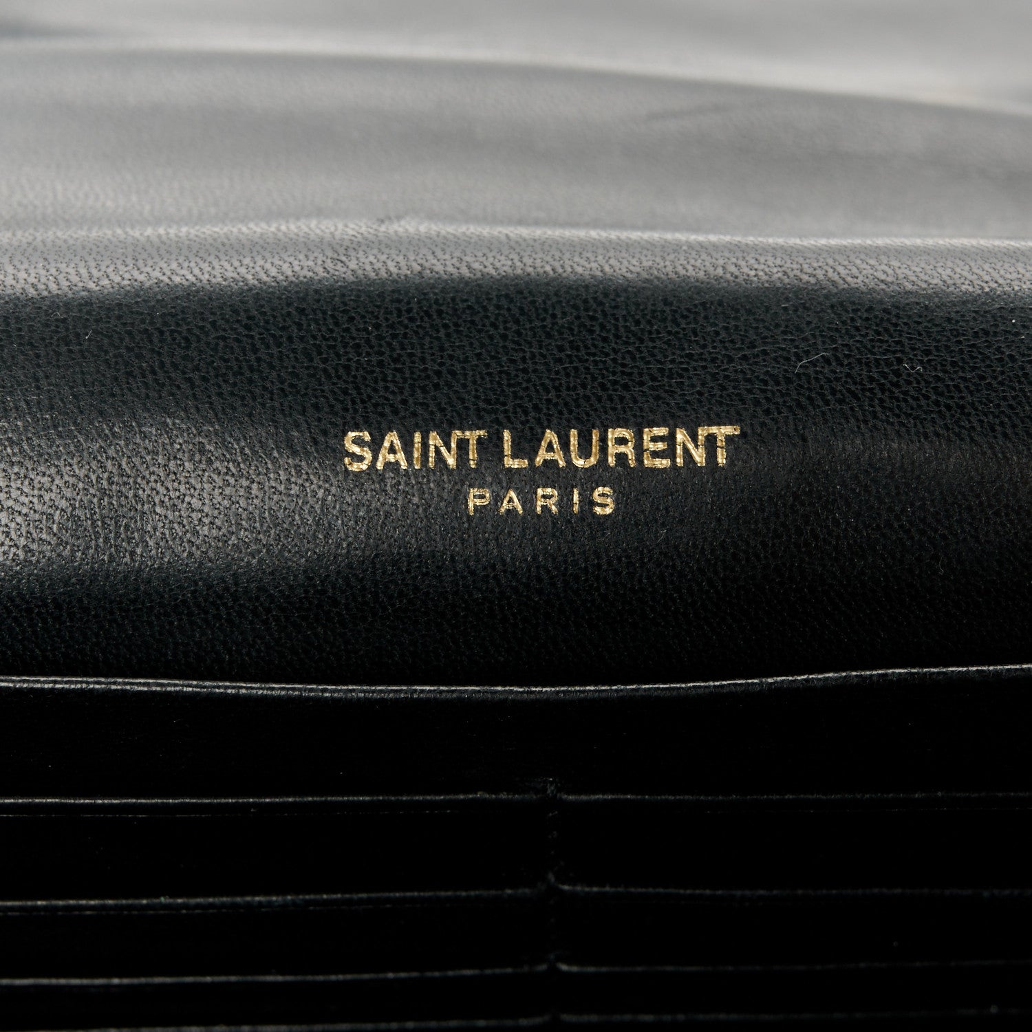 Saint Laurent Lambskin Matelasse Chevron Monogram Sulpice Chain Wallet Black 6 of 12