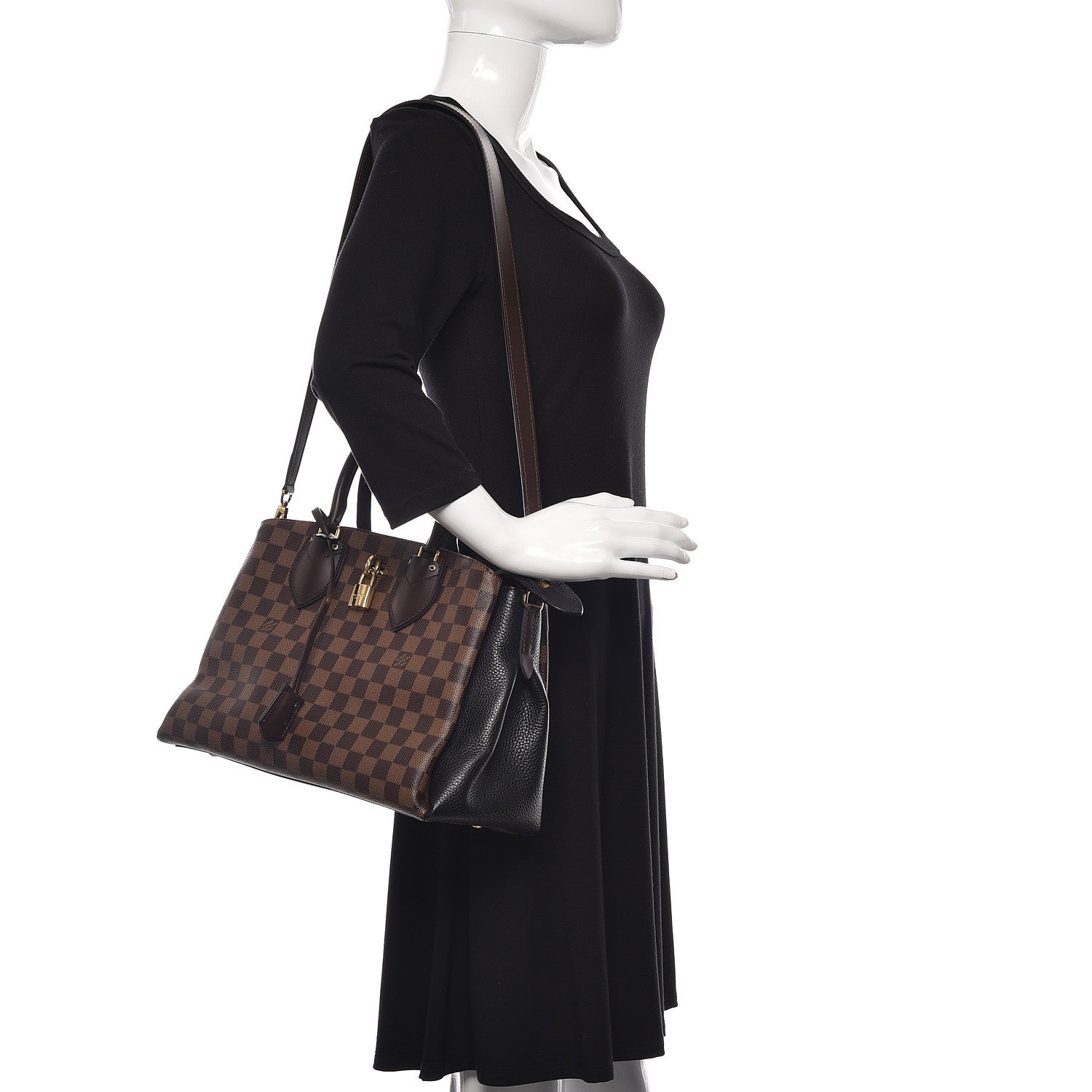 Louis Vuitton Cuir Taurillon Damier Ebene Normandy Black 2 of 9