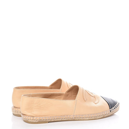 Chanel Lambskin CC Espadrilles 36 Beige Black 4 of 14