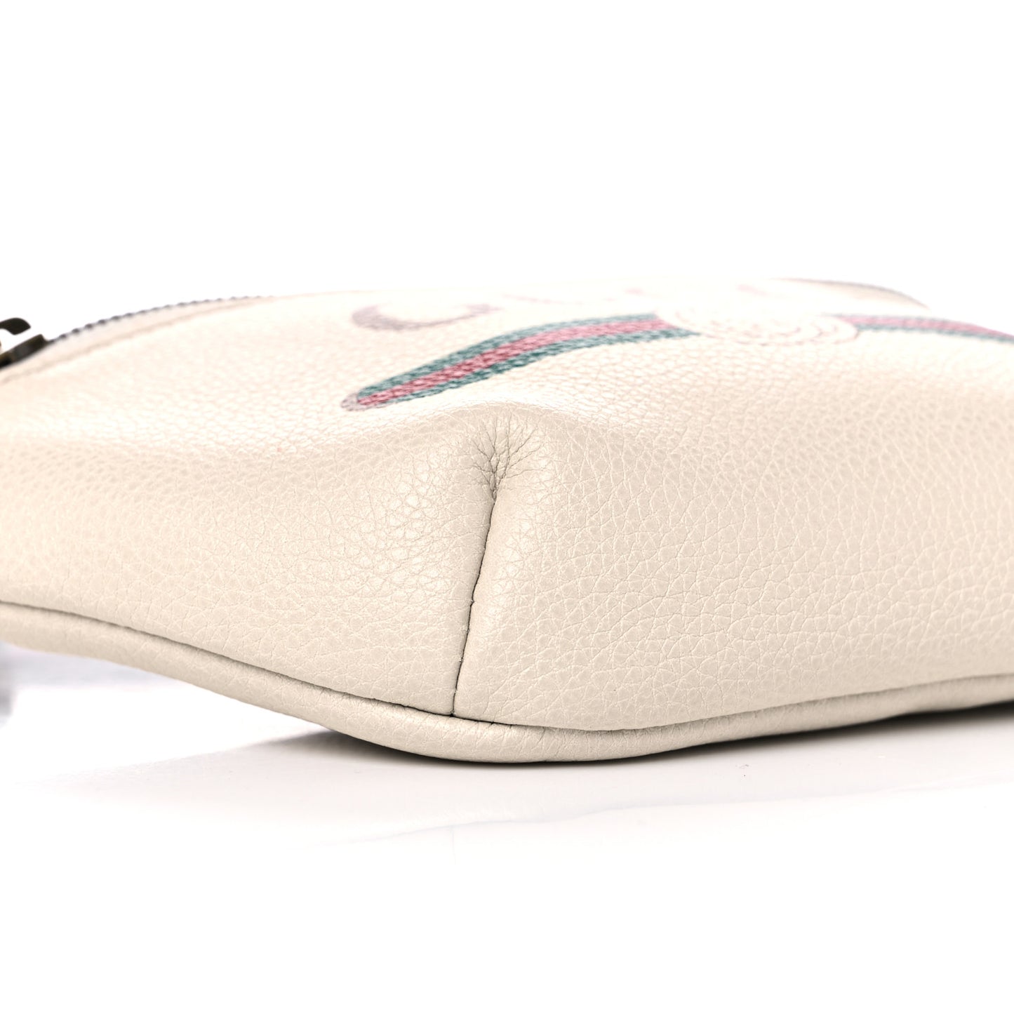 Grained Calfskin Small Logo Belt Bag White