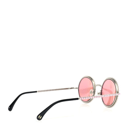 Chanel Metallic Pearl Round Sunglasses 71138 Pink 4 of 7