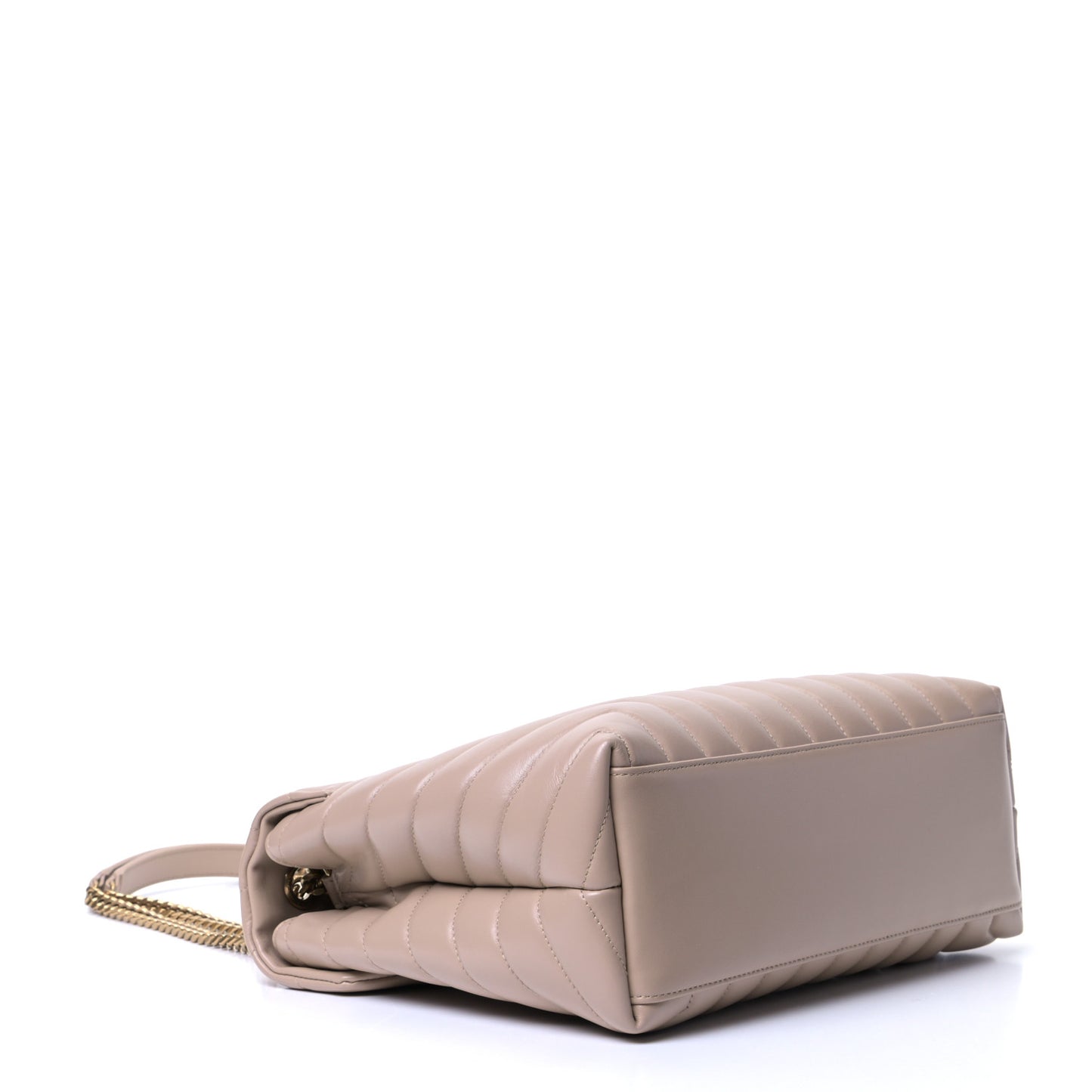 Calfskin Y Quilted Monogram Medium Loulou Chain Satchel Dark Beige