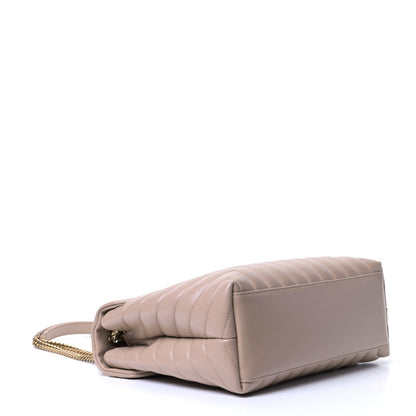 Saint Laurent Calfskin Y Quilted Monogram Medium Loulou Chain Satchel Dark Beige 3 of 6