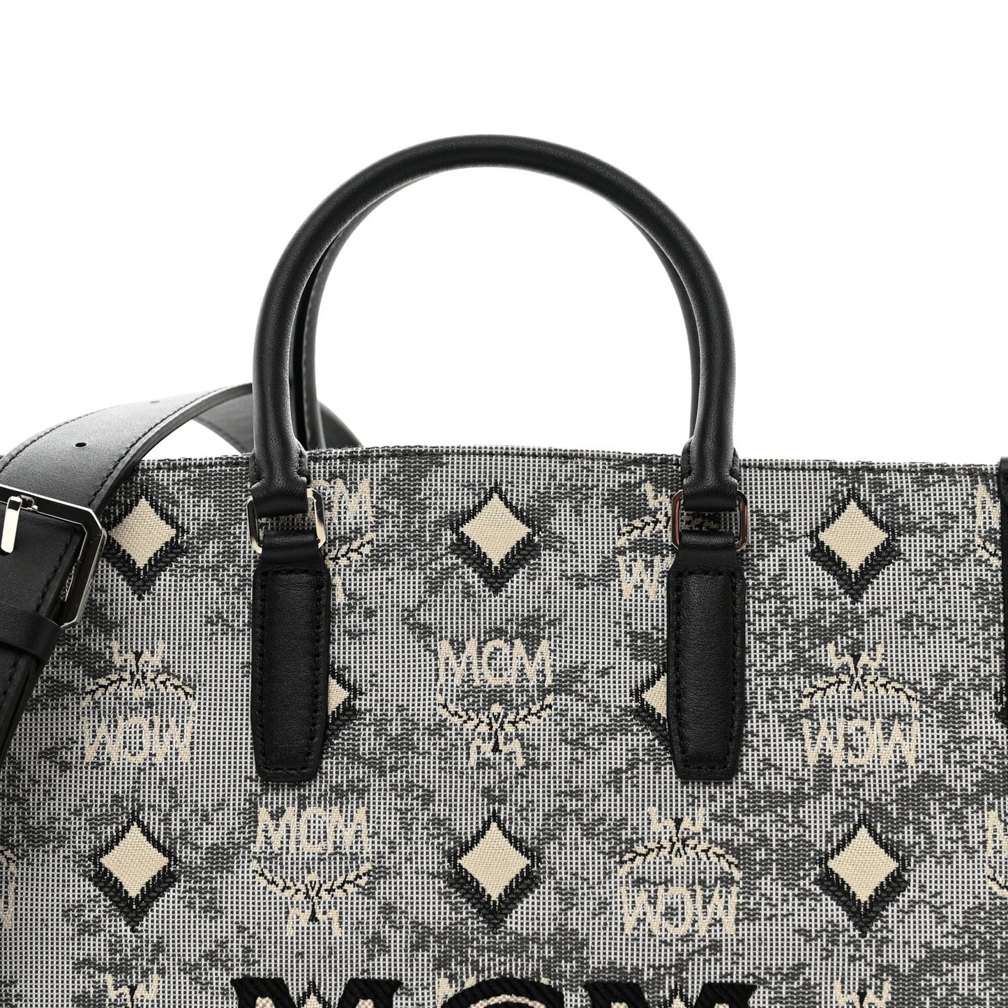 Vintage Jacquard Monogram Small Munchen Tote Grey