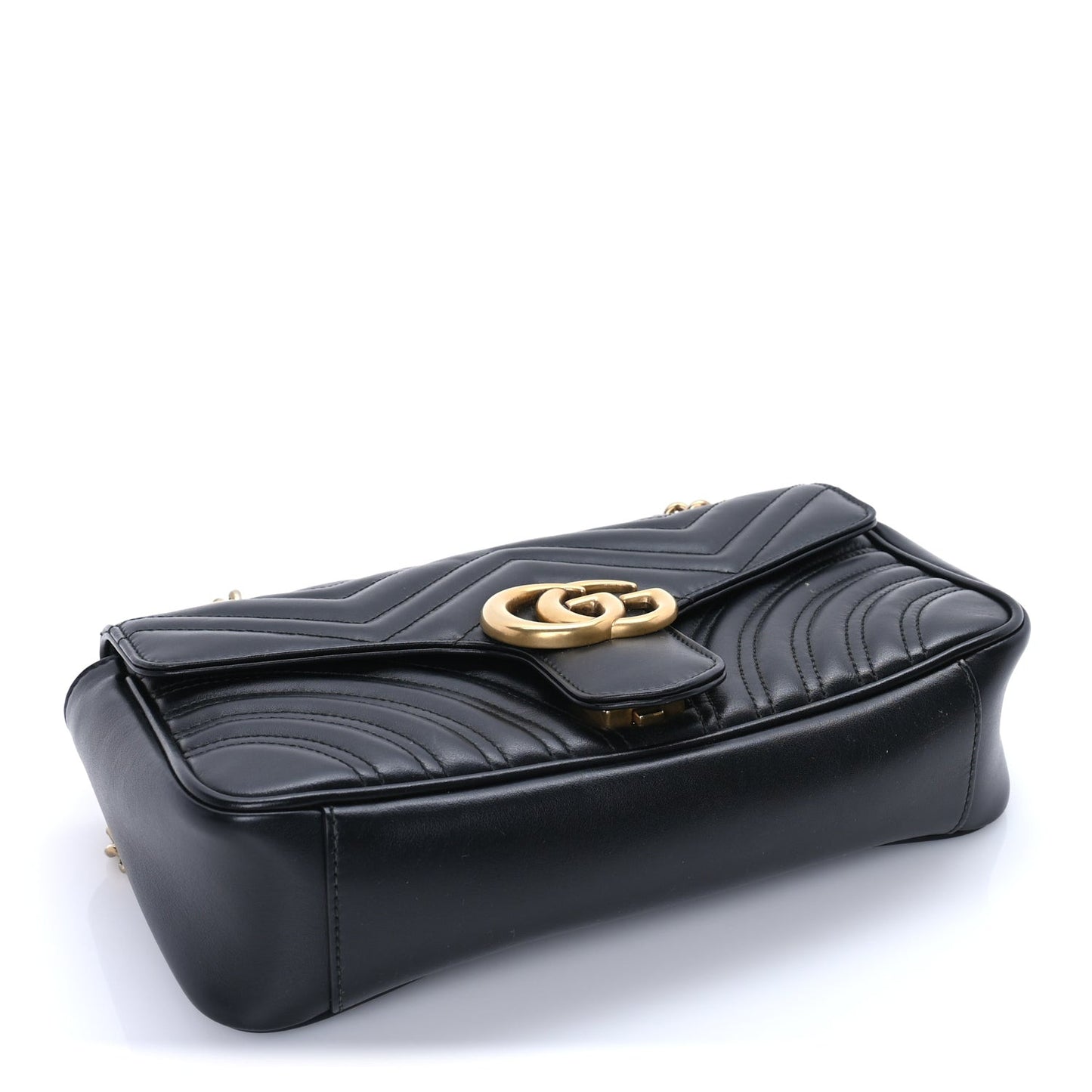 Calfskin Matelasse Small GG Marmont Shoulder Bag Black