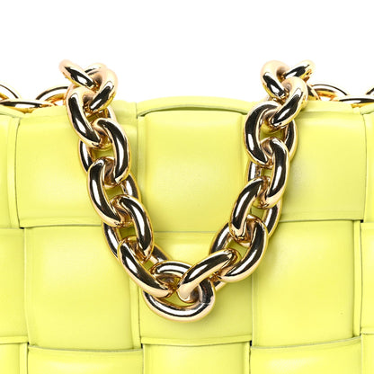 Bottega Veneta Lambskin Maxi Intreccio Padded Chain Cassette Crossbody Bag  Kiwi 6 of 7