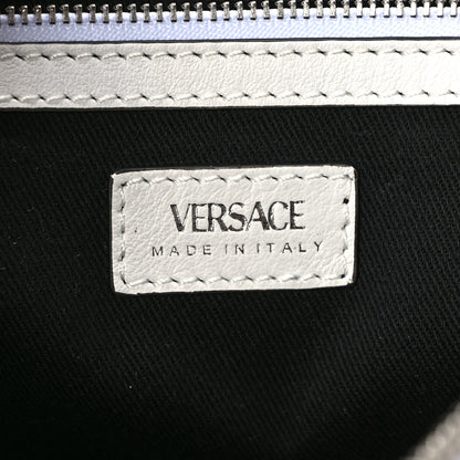 Versace Calfskin Medium Repeat Zip Hobo Optical White 6 of 8