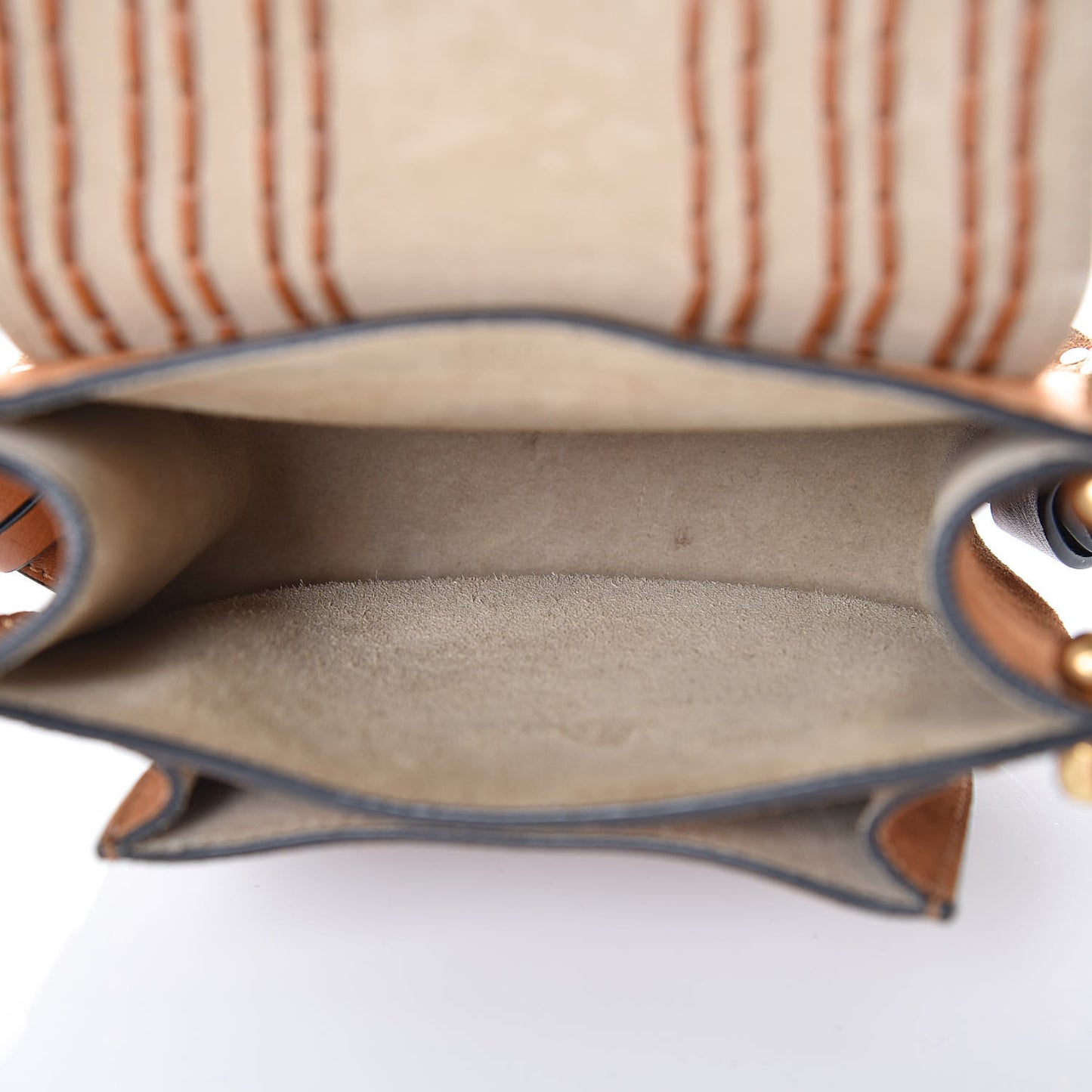 Suede Calfskin Braided SMini Hudson Shoulder Bag Caramel